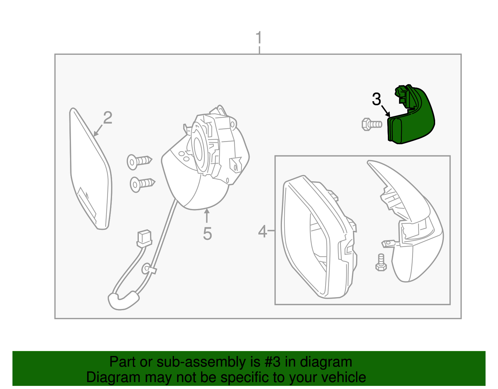 Genuine OEM Acura - Lamp Unit, R Side Turn (Coo) Part# 34301