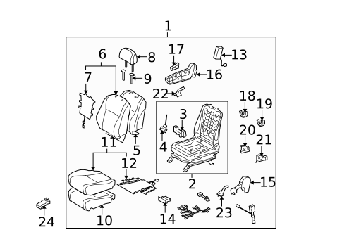 Passenger Seat Components for 2010 Toyota Highlander #5