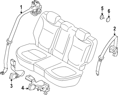 Rear Seat Belts for 2023 Kia Niro #0