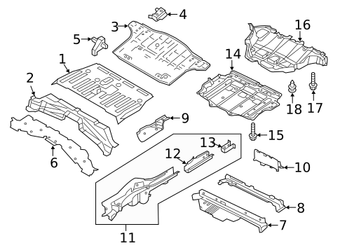 Rear Floor & Rails for 2019 Nissan LEAF #0