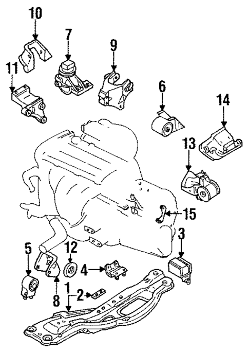 Engine & Trans Mounting for 1997 Ford Probe #0