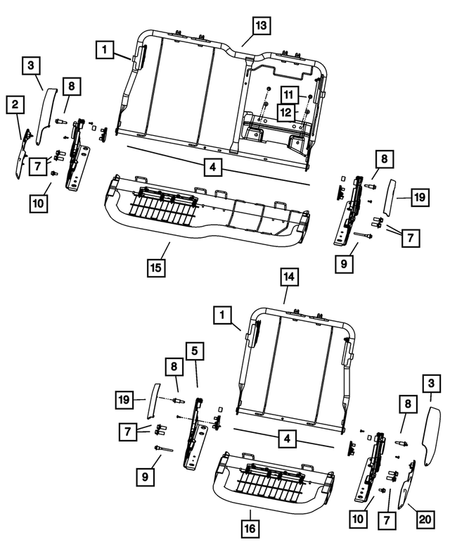 « 68050636AA – Interior Trim : Dossier De Siège Retenue pour Mopar Image »