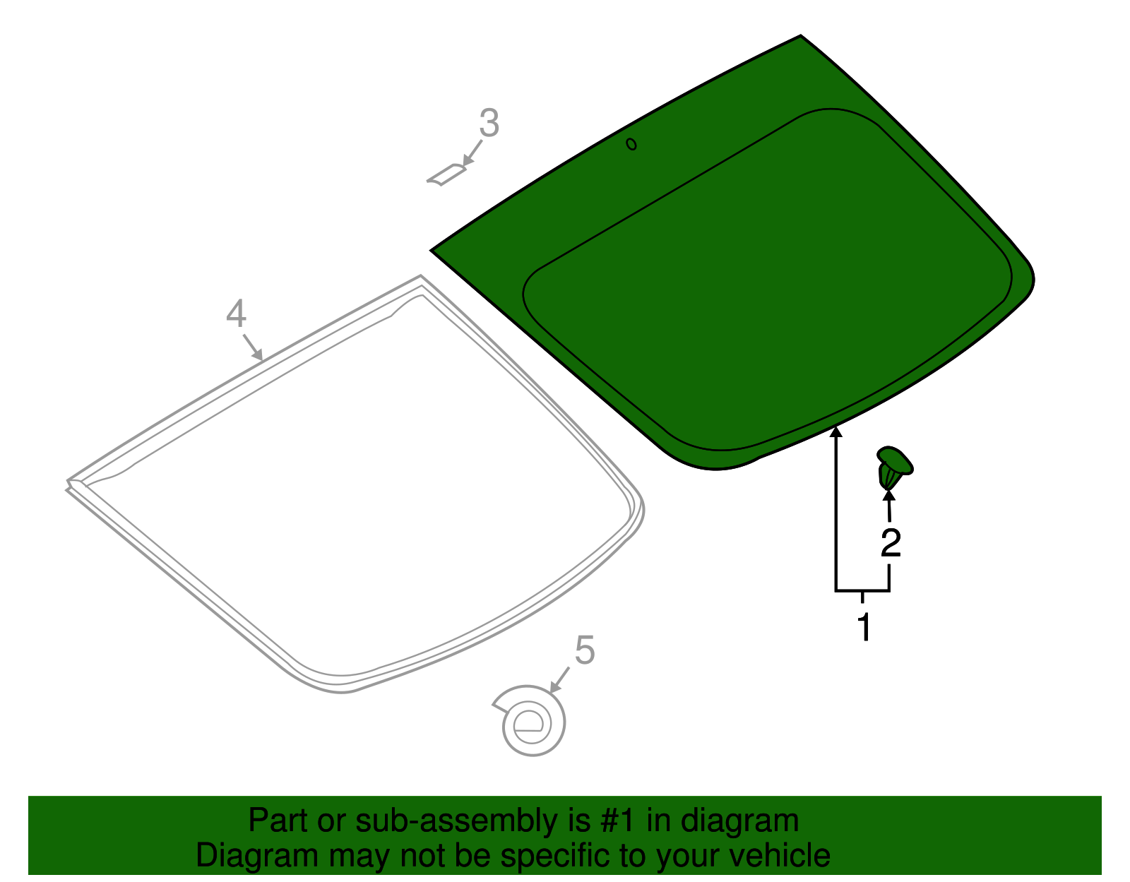Lift Gate Glass - Nissan (K0300-1A45A)