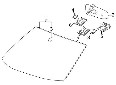 Glass - Windshield for 2016 GMC Terrain #0