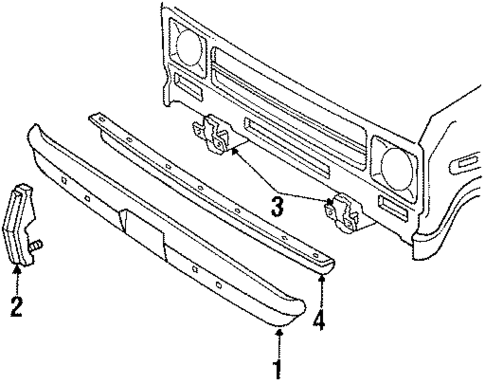 Bumper & Components - Front for 1991 Ford E-150 Econoline #0
