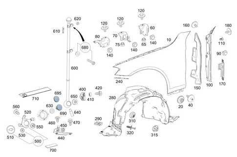 Front Fender for 2015 Mercedes-Benz S550e #0