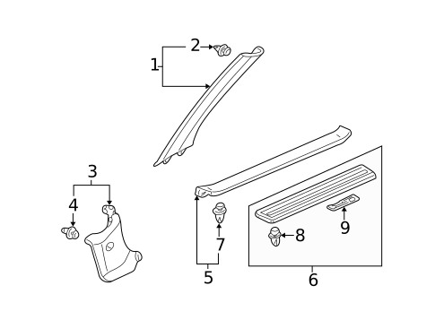 Interior Trim - Pillars for 2003 Acura RSX #0