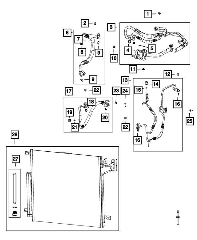 « 68381205AD – Air Conditioners and Heaters : Aspiration Et Liquide De Climatisation Conduite pour Mopar Image »