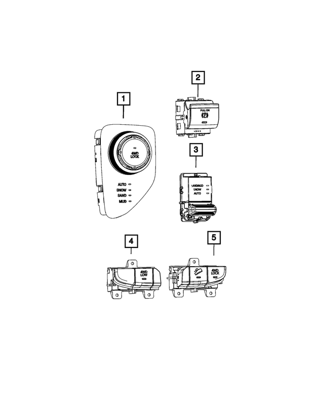 6ZM47DX8AC - Interior Trim: Multifunction Switch for Mopar Image image