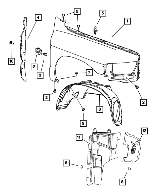 6509403AA - Body Sheet Metal Except Doors: Nut/rivet for Mopar Image