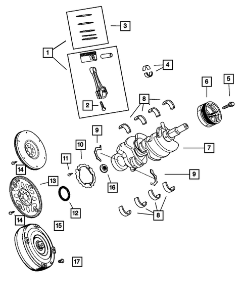 Crankshaft, Piston and Torque Converter for 2005 Jeep Grand Cherokee #0