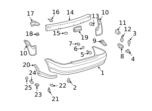 Bumper & Components - Rear for 2004 Toyota Echo #0