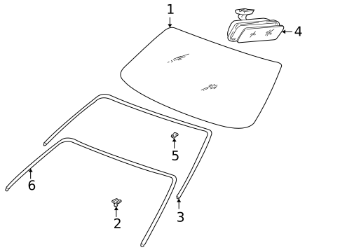 Glass - Windshield for 2001 Hyundai Accent #0