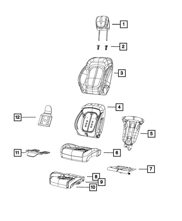 68137151AE - Interior Trim: Seat Cushion Foam, Left for Mopar Image image