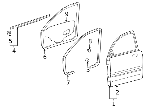 Door & Components for 2004 Hyundai Sonata #1