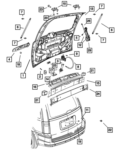 Liftgate and Tail gate for 2011 Dodge Grand Caravan #0