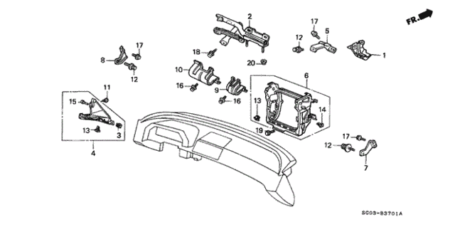 Instrument Stays for 1990 Acura Legend #1