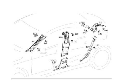 Paneling for a, B, C and D-Pillars for 2014 Mercedes-Benz CLA250 #0