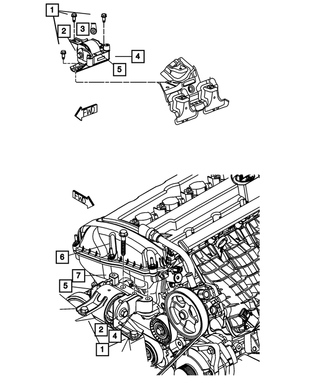 6104412AA - 2.0L Gas; Engine: Hex Head Bolt And Coned Washer, Mounting for Mopar Image image