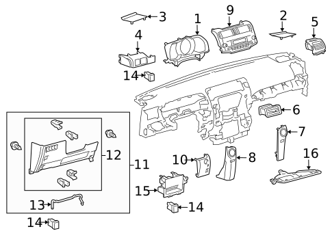 Instrument Panel Components for 2016 Toyota 4Runner #0