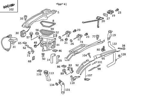 Water Baffle with Intake Shell for 1984 Mercedes-Benz 300SD #1