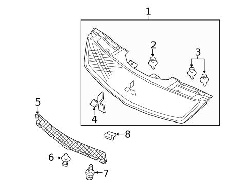 Grille & Components for 2011 Mitsubishi Galant #0