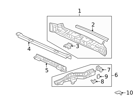 Rear Floor & Rails for 2005 Acura MDX #0
