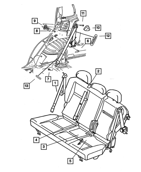 Seat Belts-Front and Rear for 2006 Chrysler PT Cruiser #2