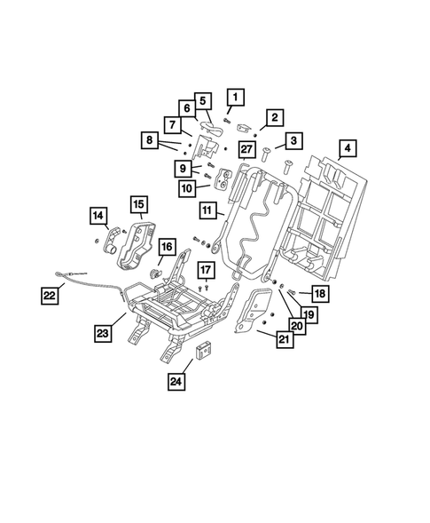 Rear Seats - Second Row - Adjusters, Recliners, Shields and Risers for 2020 Ram ProMaster City #1