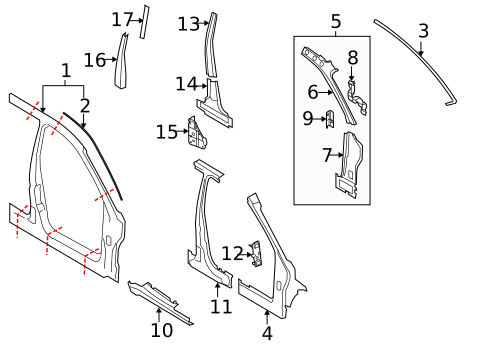 Hinge Pillar for 2008 Ford Focus #1