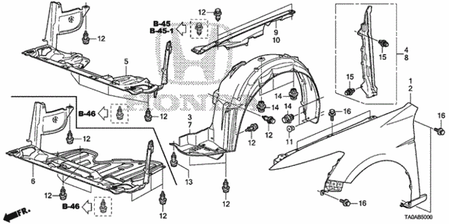 Front Fenders for 2012 Honda Accord #0