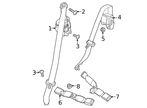 Rear Seat Belts for 2022 Chevrolet Equinox #0