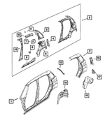 68391978AA - Body Sheet Metal Except Doors: Body Side Aperture Outer Panel, Left for Mopar Image