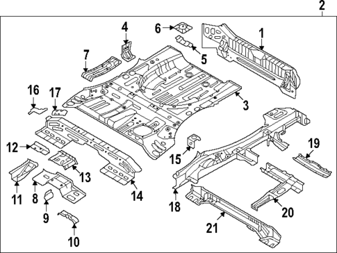 Rear Floor & Rails for 2023 Hyundai Tucson #0