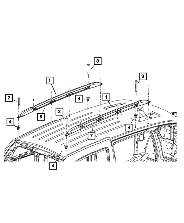 68036355AA - : Roof Rail for Mopar Image