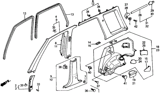 Opening Trim for 1991 Honda Civic #0