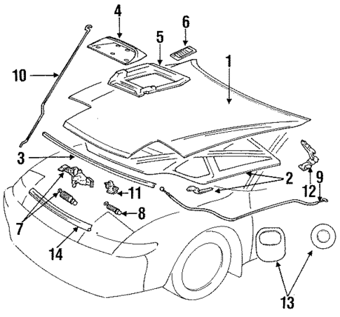 Hood & Components for 1990 Toyota Celica #0