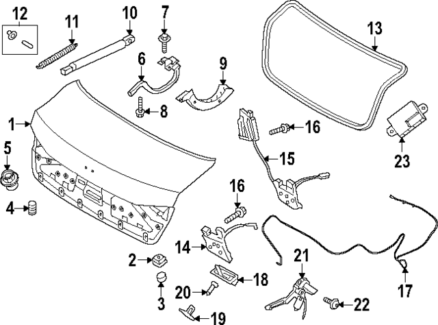 69200T1011 - : Trunk Lid for Hyundai Image