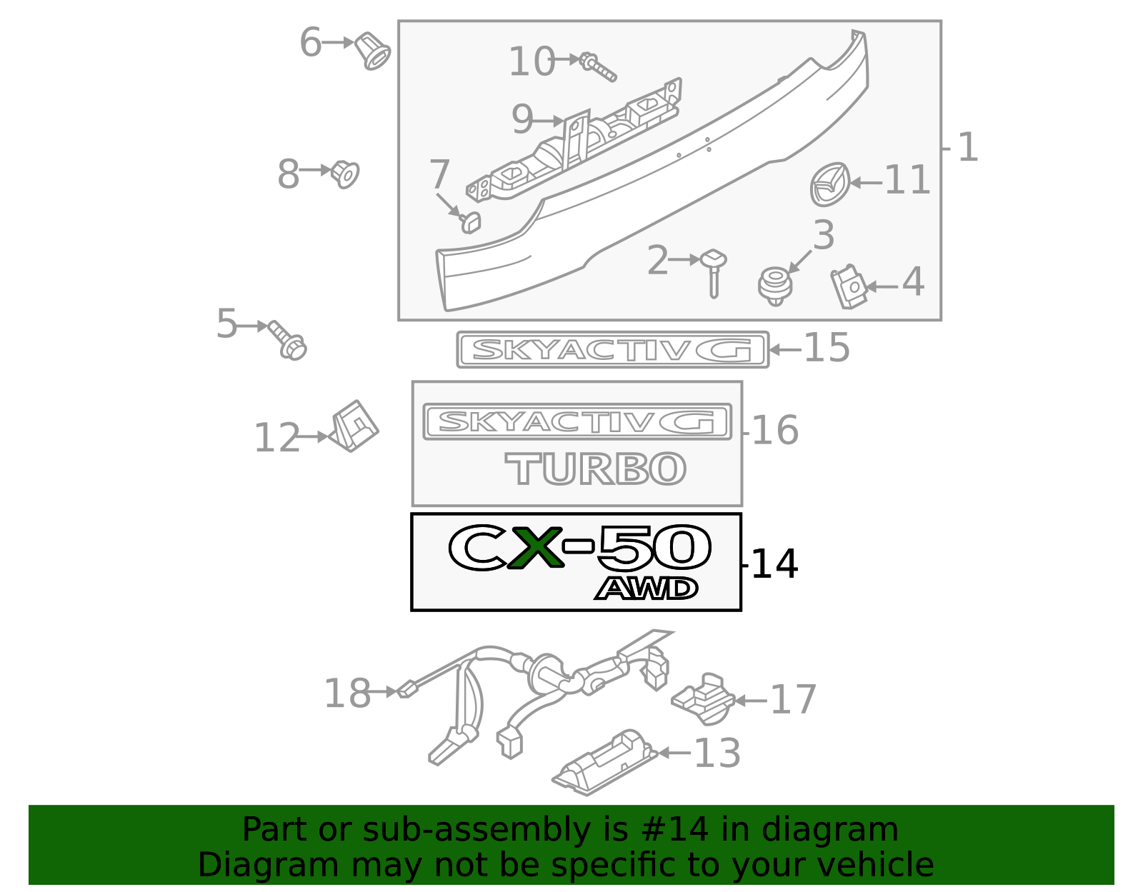 VA41-51-720 - Hatch Emblem - 2023-2025 Mazda CX-50 | Mazda Swag