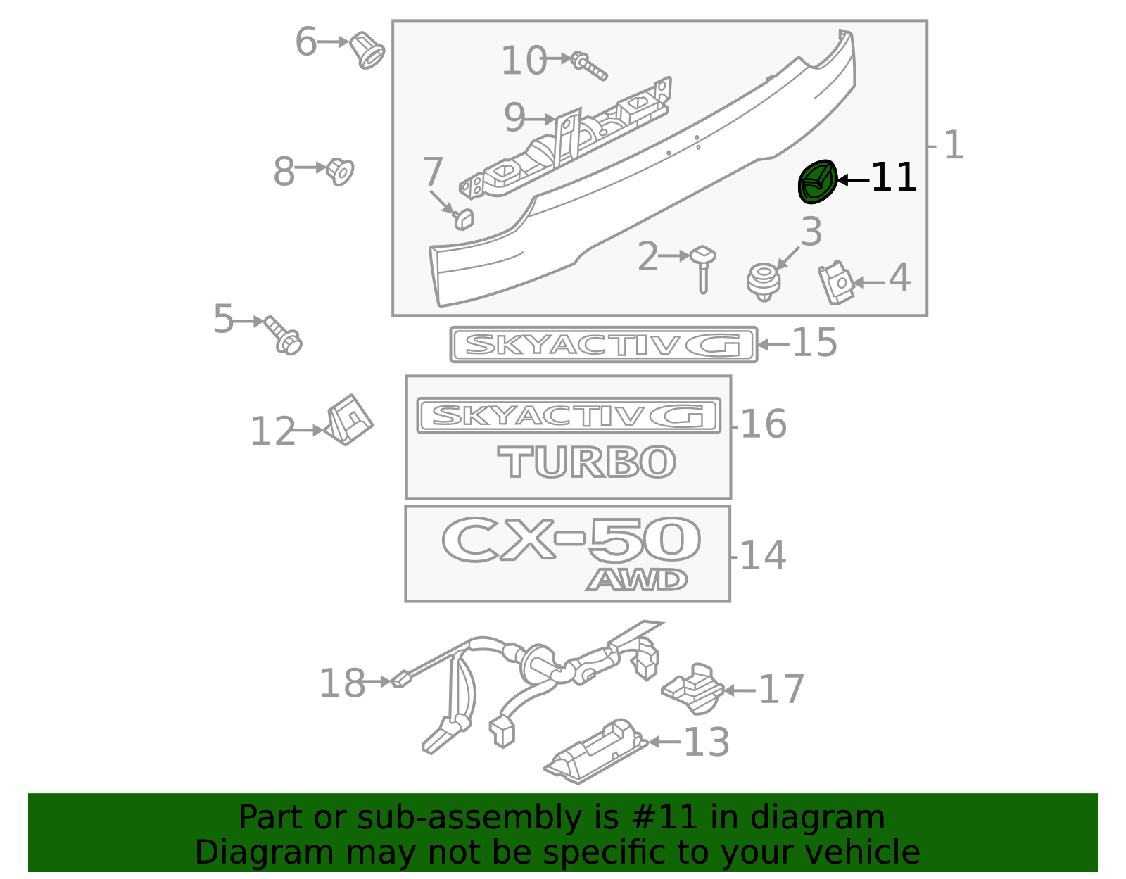 VA40-51-731 - Hatch Emblem - 2023-2025 Mazda CX-50 | Mazda Swag