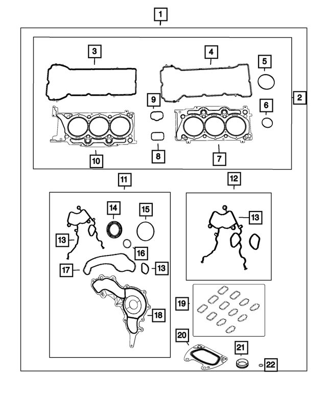 68370039AC - 3.6L Gas; Engine: Engine Gasket Kit for Mopar Image image