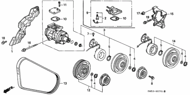 A/C Compressor ('93 LX) for 1993 Honda Accord #0