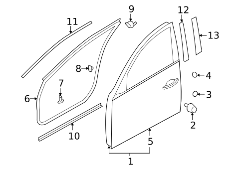 Door & Components for 2014 INFINITI QX50 #1