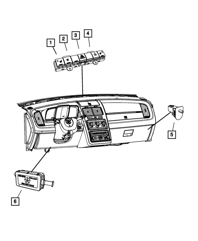 4602562AK - Electrical: 3 Gang Switch for Mopar Image