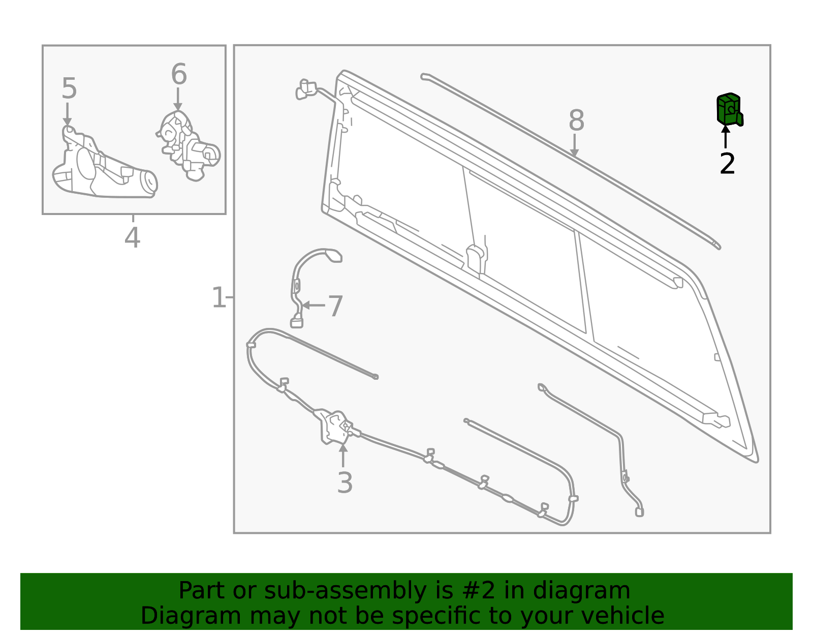 2024-2025 Toyota Tacoma Back Glass Spacer 67207-AK010 | OEM Parts Online