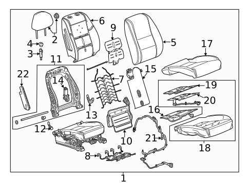 Passenger Seat Components for 2015 Chevrolet Impala #0