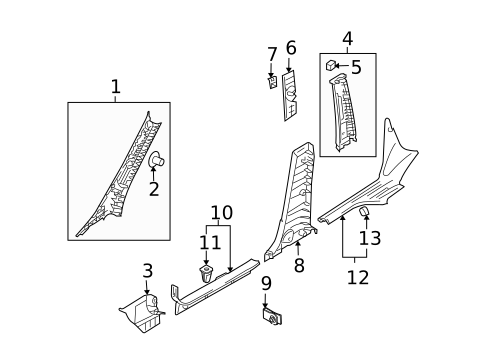 Interior Trim - Pillars for 2008 Hyundai Azera #0