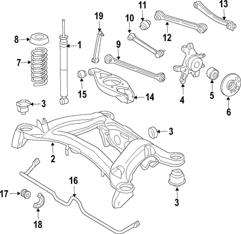 Rear Suspension for 2003 Mercedes-Benz C230 #2