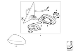 51167229261 - : Outside Mirror Cover Cap, Left, Primed for BMW Image