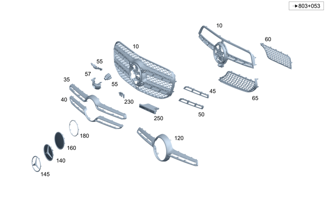 1678880001 - Attachment Parts: Trim Grille for Mercedes-Benz: GLE350, GLE450e, GLE580 Image image